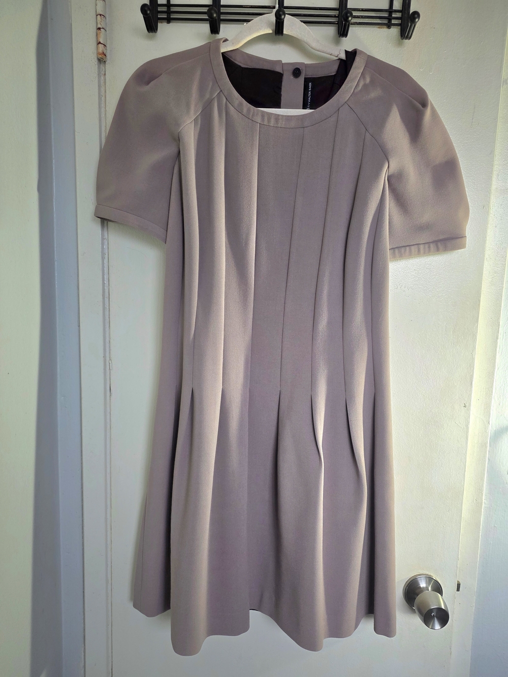 W118 by Walter Baker Taupe Short-Sleeve Pleated Dress